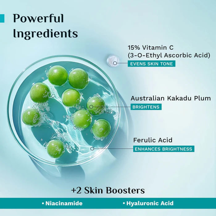 pilgrim 15% vitamin c face serum | with ferulic acid & australian kakadu plum | advanced brightening serum | all skin types | 20ml