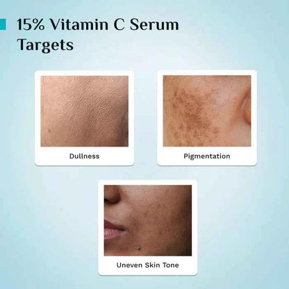 Pilgrim 15% Vitamin C Face Serum | With Ferulic Acid & Australian Kakadu Plum | Advanced Brightening Serum | All Skin Types | 20ml