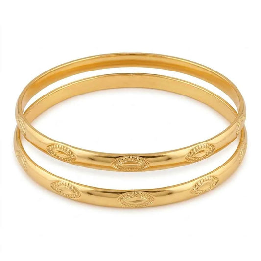 22K Gold Plated Classic Designer Bangles Set for Women, Set of 2 - GEHNA OFFICIAL