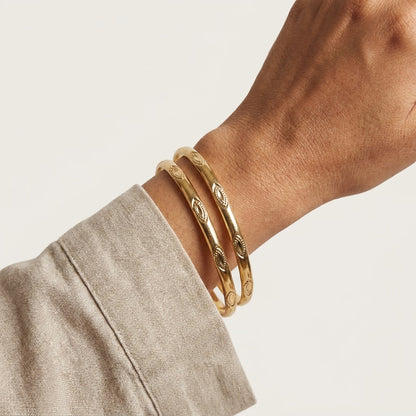 22K Gold Plated Classic Designer Bangles Set for Women, Set of 2