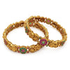 Embrace Elegance with 22K Gold Plated Bangles – Temple Lakshmi Floral Set