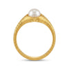 Elegant 22K Gold Plated Pearl Solitaire Ring for Timeless Style