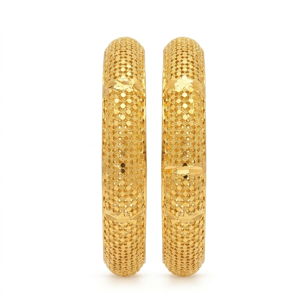 22K Gold Plated Traditional Designer Bangles Set for Women