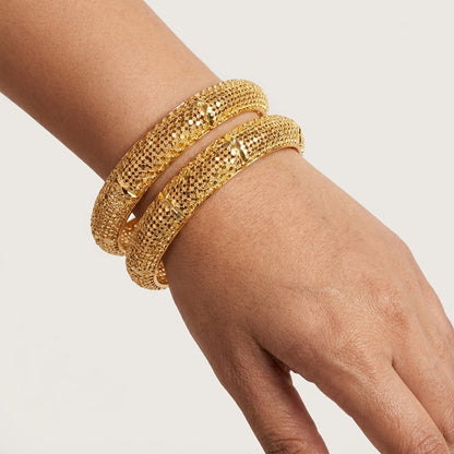 22K Gold Plated Traditional Designer Bangles Set for Women