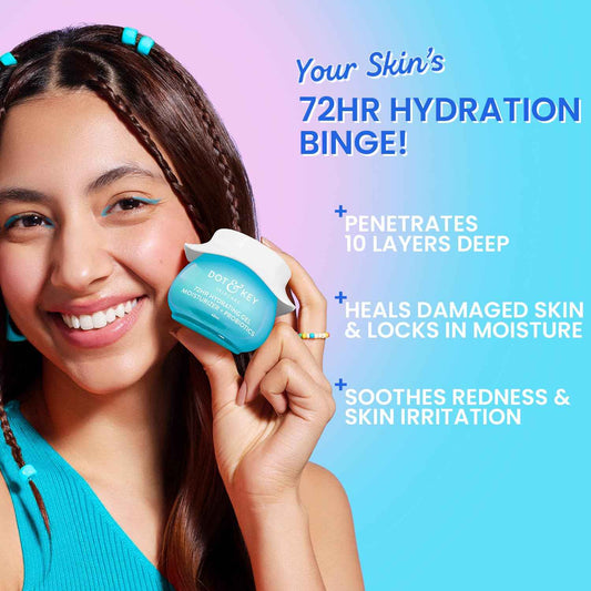 Dot & Key 72Hr Hydrating Gel Moisturizer with Probiotics | Oil Free Moisture Boost Face Gel 60ml