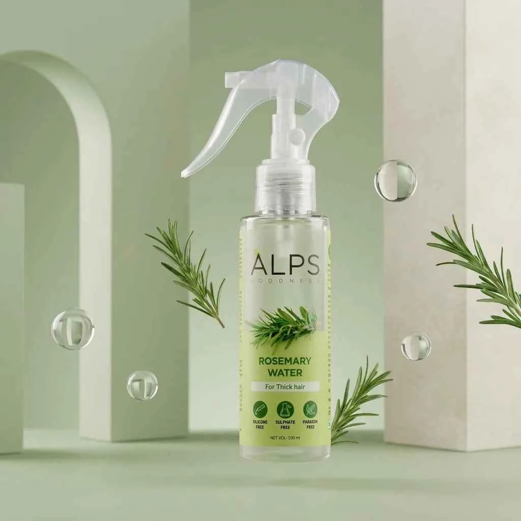 ALPS Goodness Rosemary Water 100ml Hair Spray for Thick Hair | Natural Scalp Care | Silicone, Sulphate & Paraben Free - GEHNA OFFICIAL