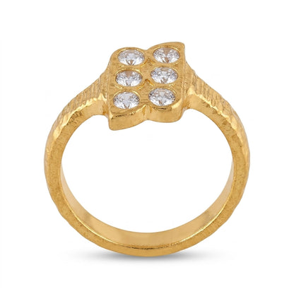 American Diamond Gold Plated Ring for Women | Classic Designer CZ Ring
