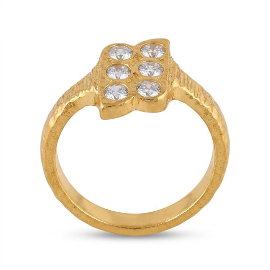 American Diamond Gold Plated Ring for Women | Classic Designer CZ Ring