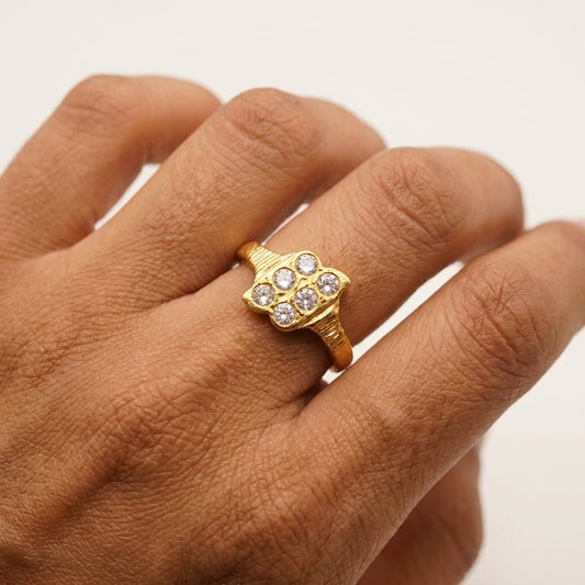 American Diamond Gold Plated Ring for Women | Classic Designer CZ Ring