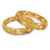 Antique Lakshmi Temple Bangles: Elevate Your Elegance with Designer Gold Finish