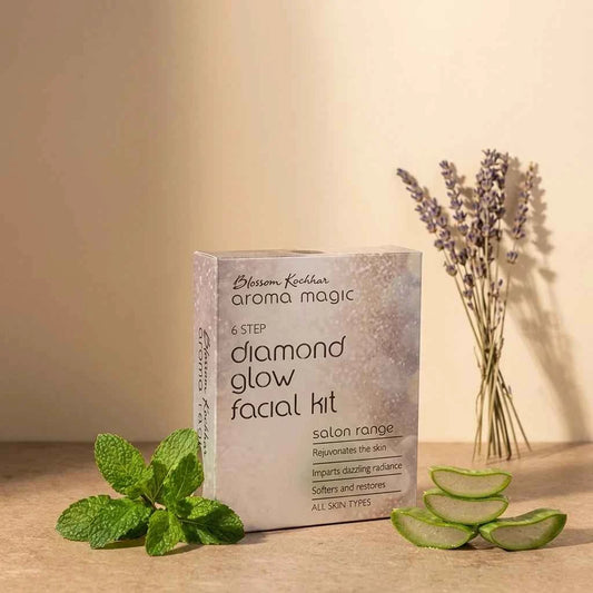 Blossom Kochhar Aroma Magic 6 Step Diamond Glow Facial Kit, Salon Facial Kit for Radiant Skin, Single Use, All Skin Types - GEHNA OFFICIAL