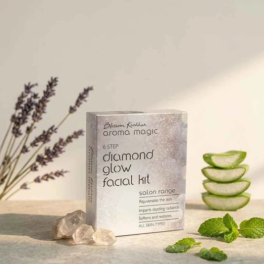 Blossom Kochhar Aroma Magic 6 Step Diamond Glow Facial Kit, Salon Facial Kit for Radiant Skin, Single Use, All Skin Types - GEHNA OFFICIAL