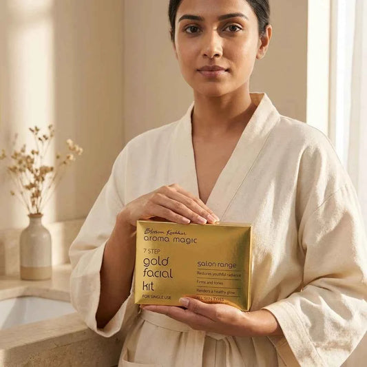 Blossom Kochhar Aroma Magic 7 Step Gold Facial Kit, Single Use Facial Kit for Instant Glow, All Skin Types - GEHNA OFFICIAL