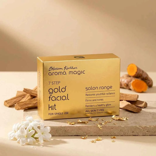 Blossom Kochhar Aroma Magic 7 Step Gold Facial Kit, Single Use Facial Kit for Instant Glow, All Skin Types - GEHNA OFFICIAL