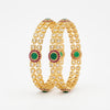 Elevate Your Elegance with Aurelia Emerald Halo Gold Plated Bangles