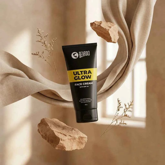 Beardo Ultra Glow Face Cream for Men with SPF 30, Brightening Moisturizer for Daily Sun Protection, 60g - GEHNA OFFICIAL