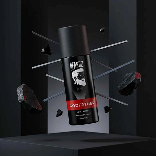 Beardo Godfather Long Lasting Perfume Deo Spray for Men, Fresh Spicy Woody Fragrance, 150ml - GEHNA OFFICIAL