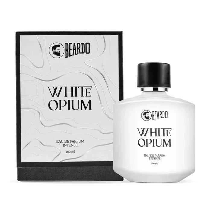 beardo white opium eau de parfum intense for men, long lasting luxury fresh woody perfume, 100ml