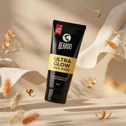 Beardo Ultra Glow Face Wash for Men, Brightening Face Cleanser with Niacinamide, Vitamin C & Kojic Acid, 100g