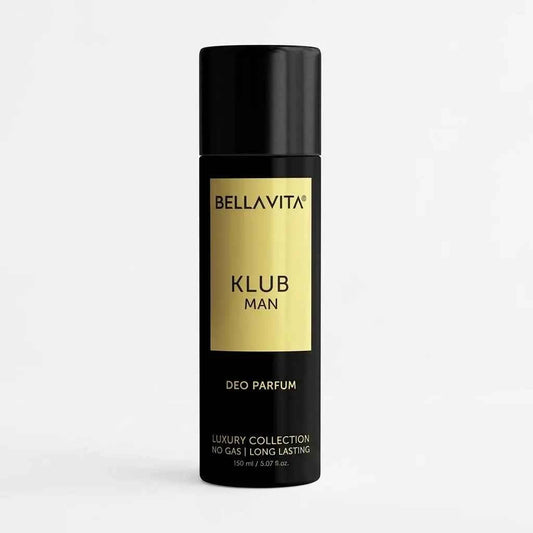 Bella Vita Klub Man Deo Parfum for Men 150ml No Gas Long Lasting Luxury Fragrance