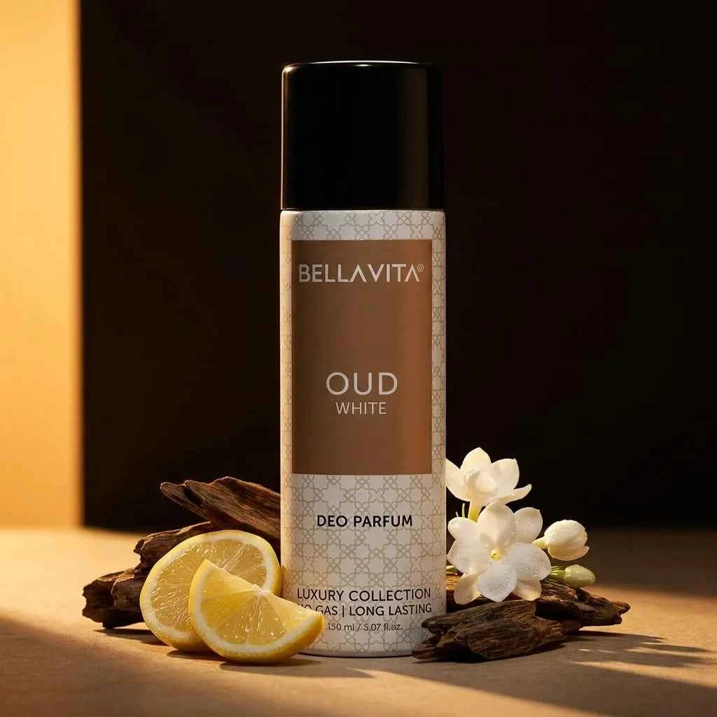 Bella Vita Oud White Deo Parfum for Men & Women 150ml No Gas Long Lasting Luxury Fragrance