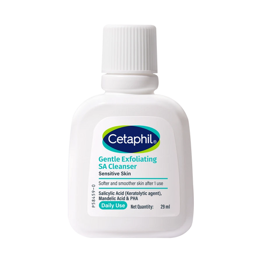Cetaphil Gentle Exfoliating SA Cleanser for Sensitive Skin | Salicylic Acid, Mandelic Acid & PHA Face Wash | Daily Exfoliating Cleanser | 29ml