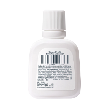 Cetaphil Gentle Exfoliating SA Cleanser for Sensitive Skin | Salicylic Acid, Mandelic Acid & PHA Face Wash | Daily Exfoliating Cleanser | 29ml