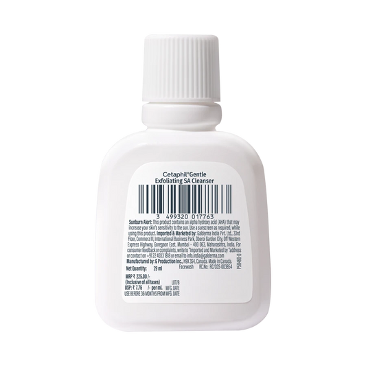 Cetaphil Gentle Exfoliating SA Cleanser for Sensitive Skin | Salicylic Acid, Mandelic Acid & PHA Face Wash | Daily Exfoliating Cleanser | 29ml