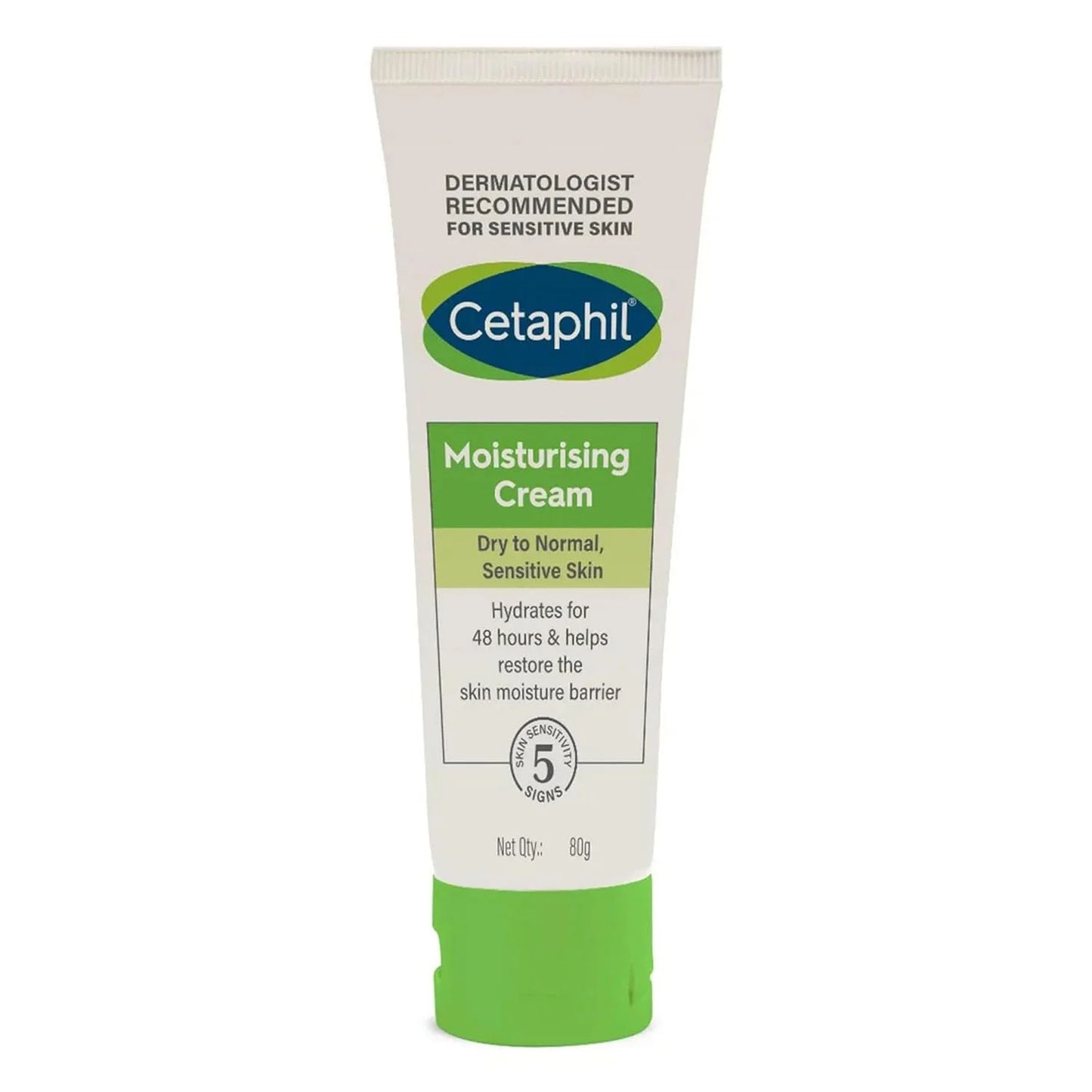 cetaphil moisturising cream for dry to normal sensitive skin | 48 hour hydration | restores skin moisture barrier | face & body moisturizer | 80g