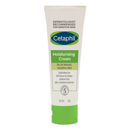Cetaphil Moisturising Cream for Dry to Normal Sensitive Skin | 48 Hour Hydration | Restores Skin Moisture Barrier | Face & Body Moisturizer | 80g