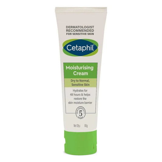 Cetaphil Moisturising Cream for Dry to Normal Sensitive Skin | 48 Hour Hydration | Restores Skin Moisture Barrier | Face & Body Moisturizer | 80g