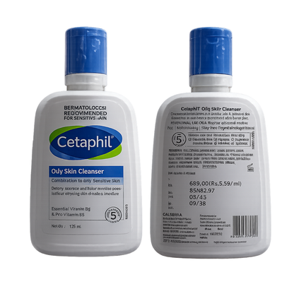 Cetaphil Oily Skin Cleanser for Combination to Oily Sensitive Skin with Vitamin B3 & Pro Vitamin B5, 125ml