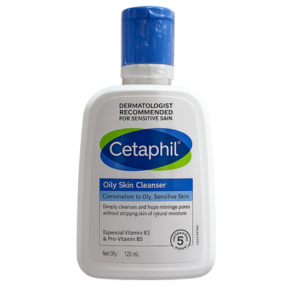 Cetaphil Oily Skin Cleanser for Combination to Oily Sensitive Skin with Vitamin B3 & Pro Vitamin B5, 125ml