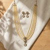 Elevate Your Elegance: Cream Pearl Layered Necklace Set with Earrings for Women | Designer Bridal Jewellery