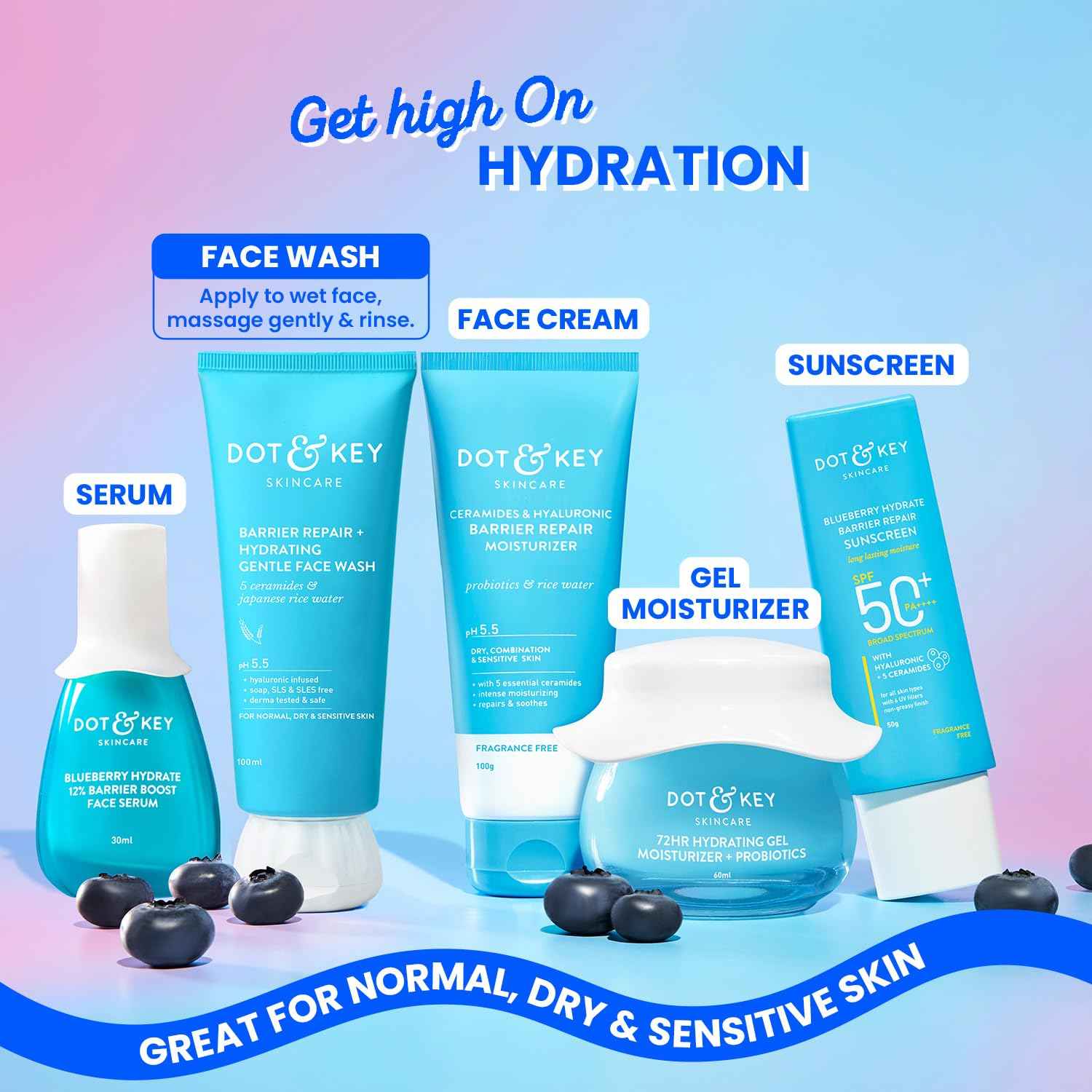 Dot & Key Barrier Repair + Hydrating Gentle Face Wash | 5 Ceramides & Japanese Rice Water Cleanser 100ml - GEHNA OFFICIAL