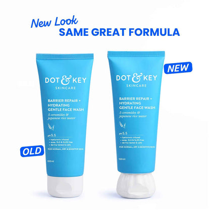 Dot & Key Barrier Repair + Hydrating Gentle Face Wash | 5 Ceramides & Japanese Rice Water Cleanser 100ml - GEHNA OFFICIAL