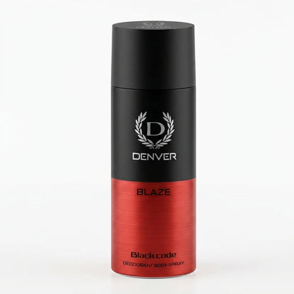 Denver Black Code Blaze Deodorant Body Spray for Men 150ml Long Lasting Freshness