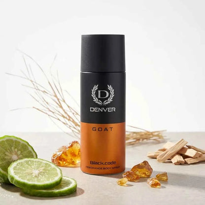 Denver GOAT Black Code Fragrance Body Spray for Men 150ml Long Lasting Deodorant