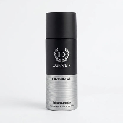 Denver Original Black Code Fragrance Body Spray for Men 150ml Long Lasting Deodorant
