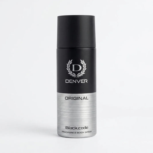 Denver Original Black Code Fragrance Body Spray for Men 150ml Long Lasting Deodorant