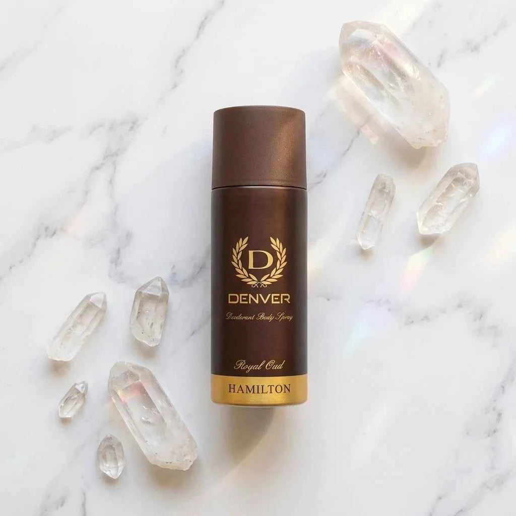 denver hamilton royal oud deodorant body spray for men 150ml long lasting freshness