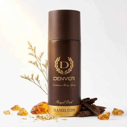 Denver Hamilton Royal Oud Deodorant Body Spray for Men 150ml Long Lasting Freshness