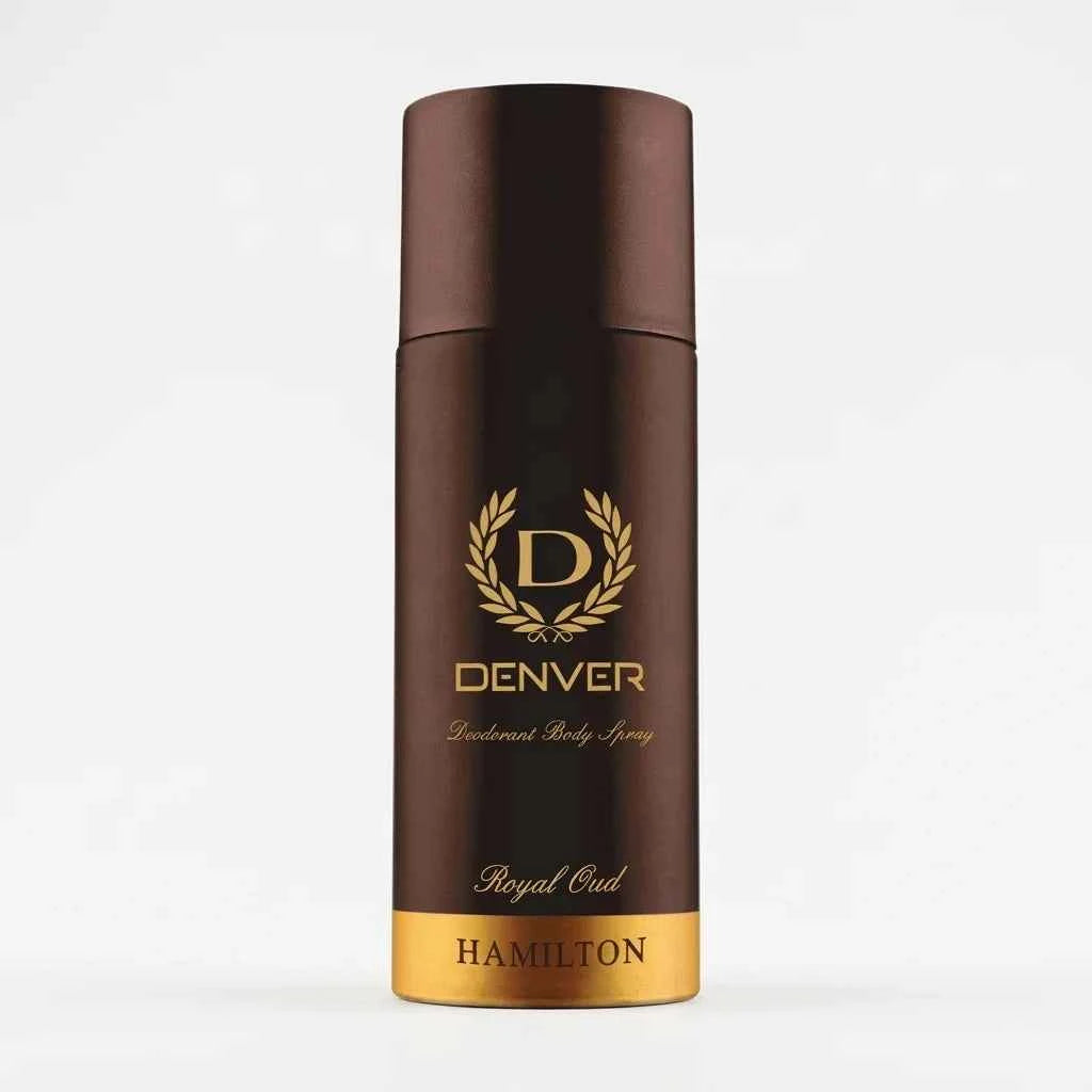 denver hamilton royal oud deodorant body spray for men 150ml long lasting freshness