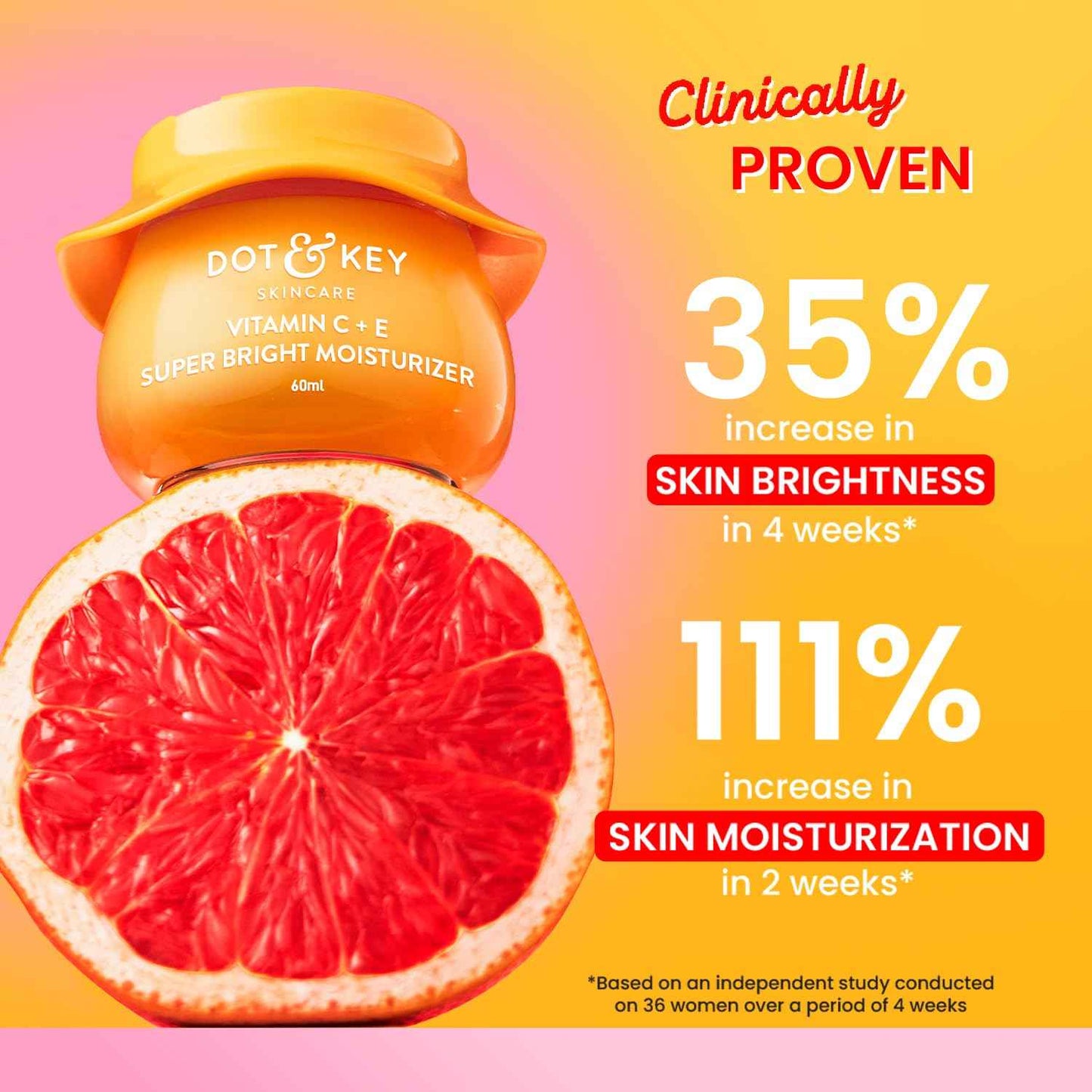 dot & key vitamin c + e super bright moisturizer | glow boosting face cream with blood orange 60ml - gehna official