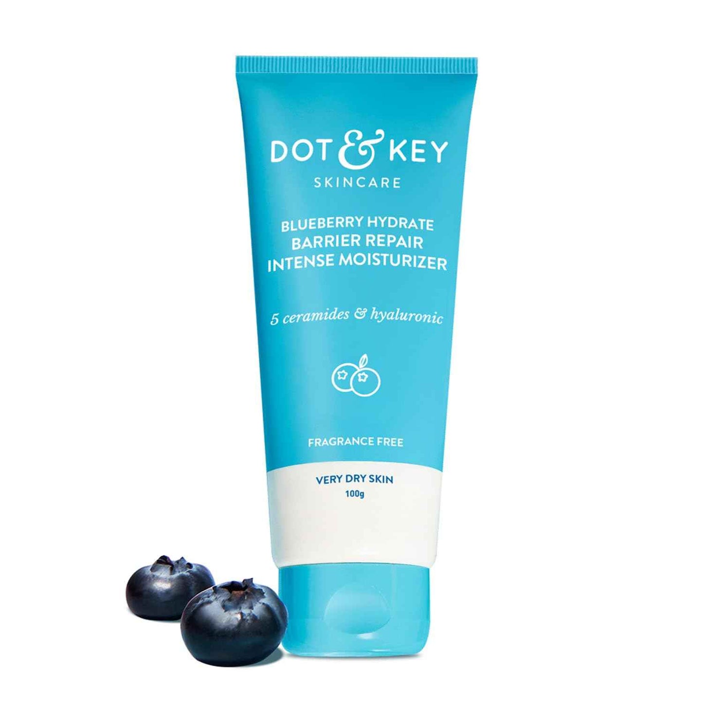 dot & key blueberry hydrate barrier repair intense moisturizer with 5 ceramides & hyaluronic acid | 100g - gehna official