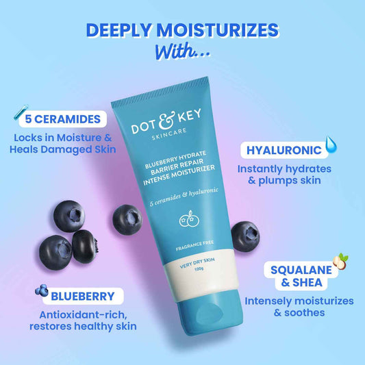Dot & Key Blueberry Hydrate Barrier Repair Intense Moisturizer with 5 Ceramides & Hyaluronic Acid | 100g
