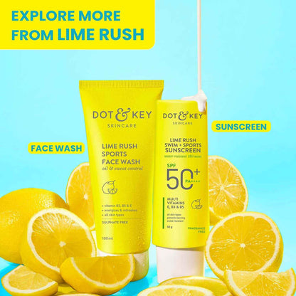 Dot & Key Lime Rush Sports Face Wash | Oil & Sweat Control Refreshing Cleanser 100ml - GEHNA OFFICIAL