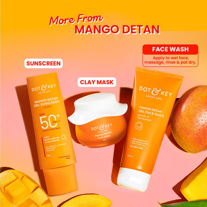 Dot & Key Mango Detan Gel Face Wash | Glycolic Acid & Niacinamide Tan Removal Cleanser 100ml - GEHNA OFFICIAL