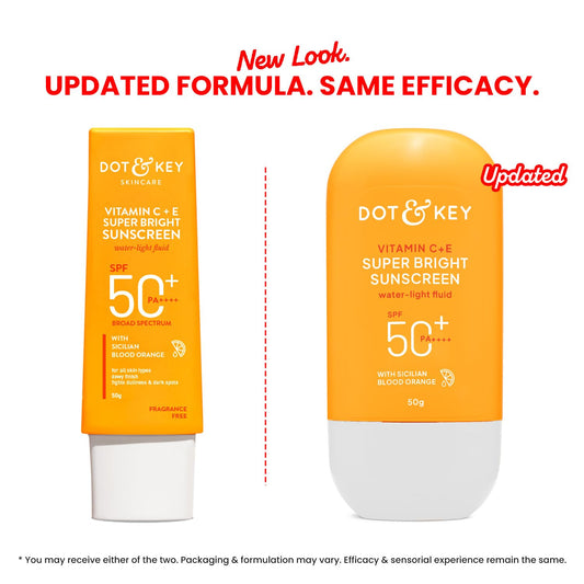 Dot & Key Vitamin C + E Super Bright Sunscreen SPF 50+ PA++++ Water Light Fluid | 50g