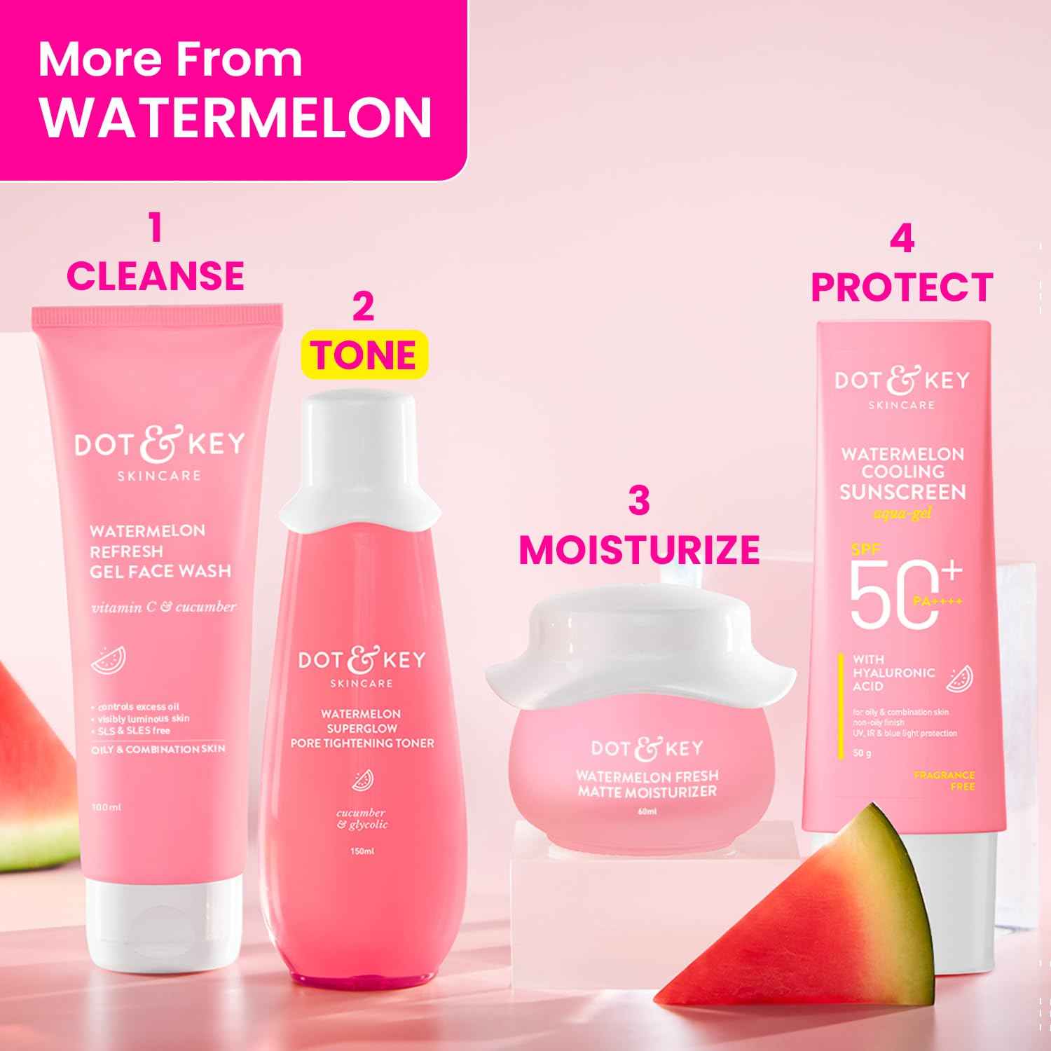 Dot & Key Watermelon Superglow Pore Tightening Toner with Cucumber & Glycolic Acid | 150ml - GEHNA OFFICIAL